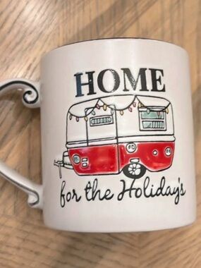 Home for the Holidays Red Camper Ceramic Mug